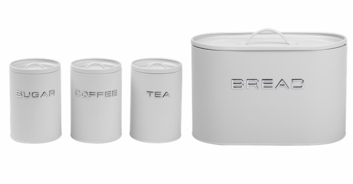Royal Homeware 4pc Breadbin and Canister set - 3D Letter Design
