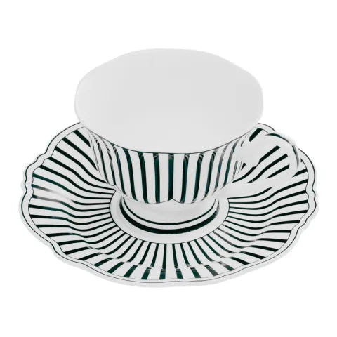 Jenna Clifford Ivory Noir Cups & Saucers - Set of 4