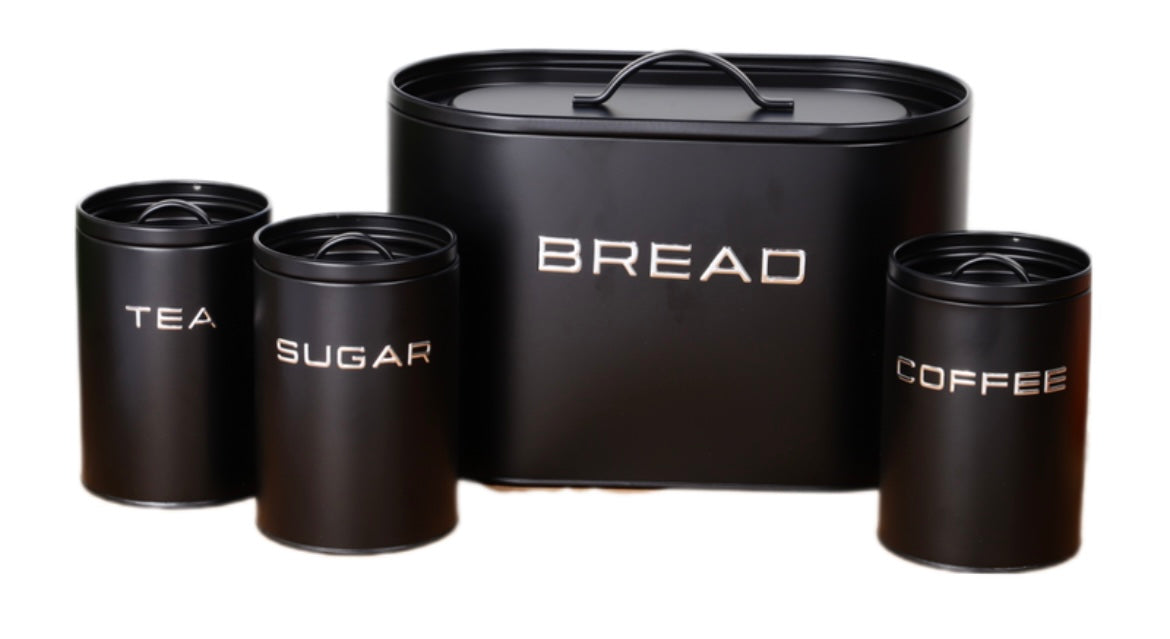 Royal Homeware 4pc Breadbin and Canister set - 3D Letter Design