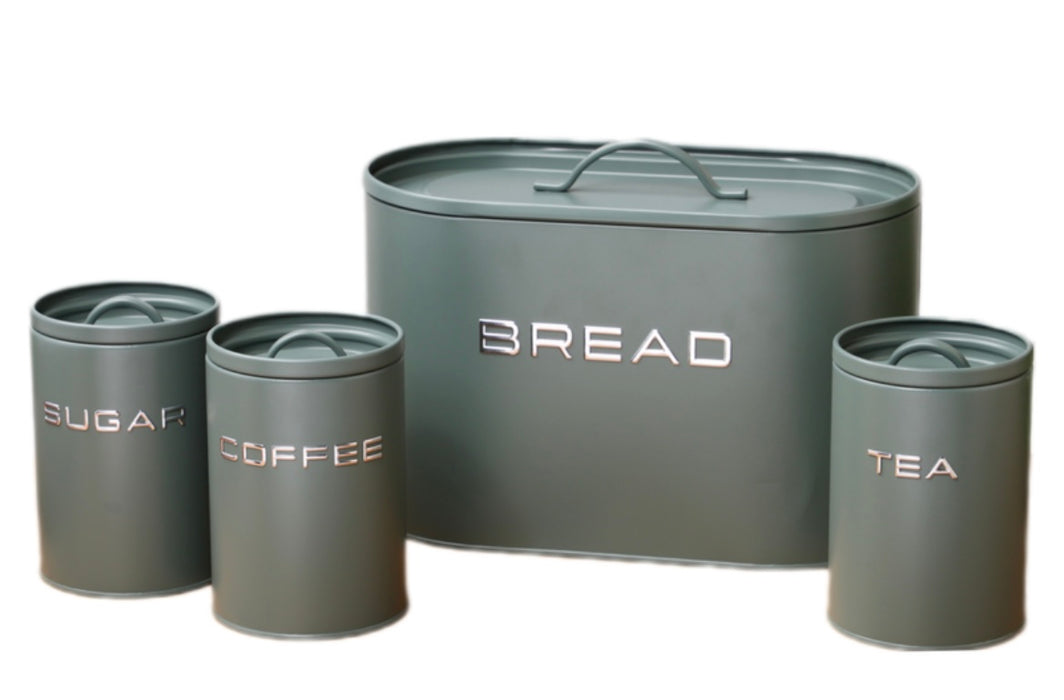 Royal Homeware 4pc Breadbin and Canister set - 3D Letter Design