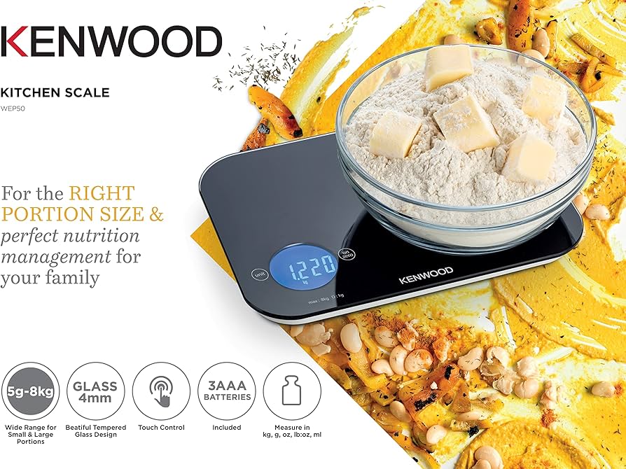 Kenwood Electronic Kitchen Scale Black - WEP50.000BK
