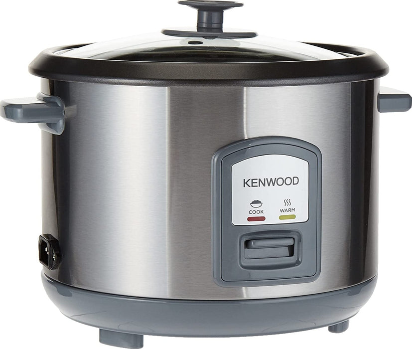 Kenwood Rice Cooker With Steamer, Stainless Steel, 1.8 Litre - Black Metal | RCM45.000SS