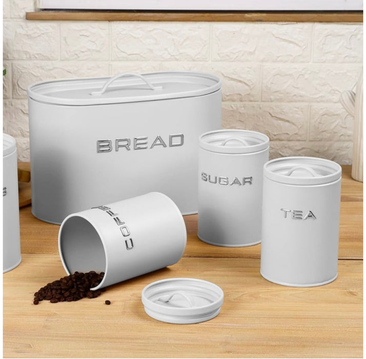 Royal Homeware 4pc Breadbin and Canister set - 3D Letter Design