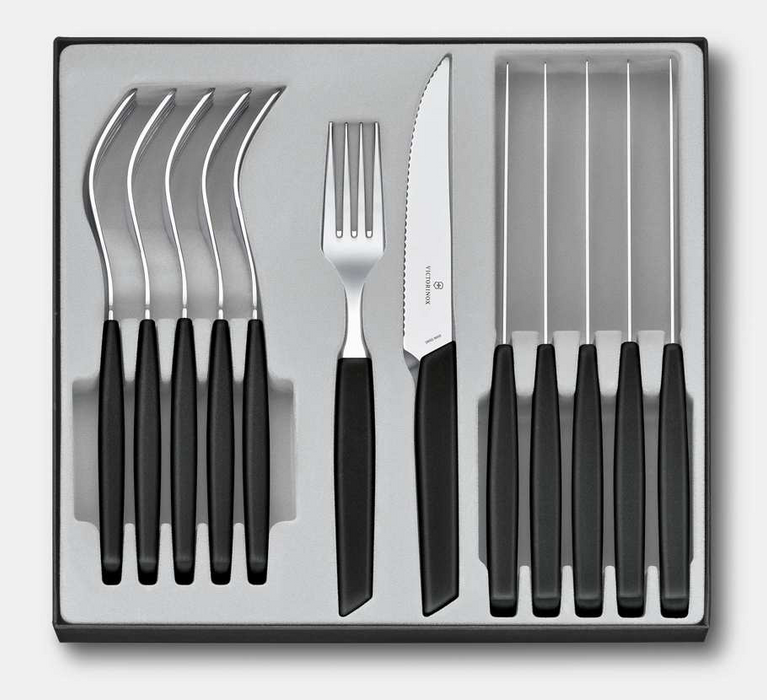 Victorinox Swiss Modern Rounded Steak Knife & Fork Set, 12pc