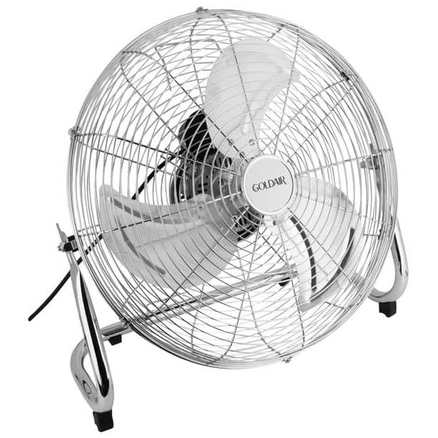Goldair 46 cm High Velocity Floor Fan Chrome GHF-000A