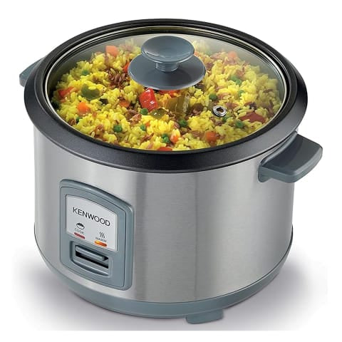 Kenwood Rice Cooker With Steamer, Stainless Steel, 1.8 Litre - Black Metal | RCM45.000SS