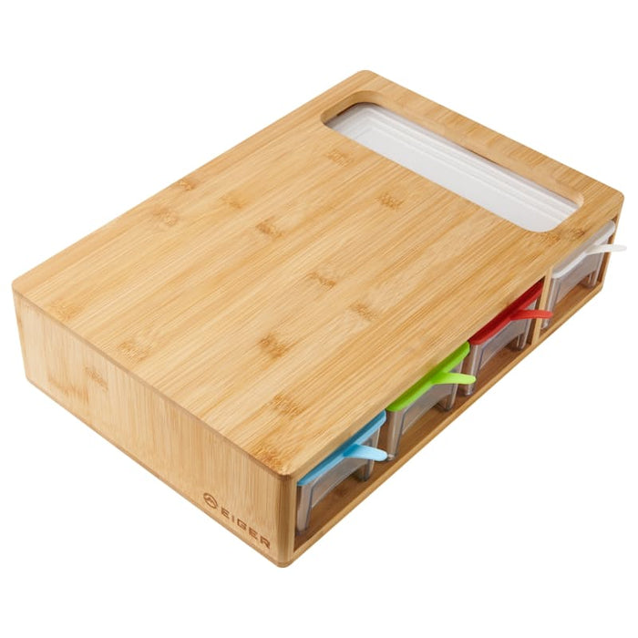 Bernese Series Bamboo Cutting Board with Prep Storage Containers