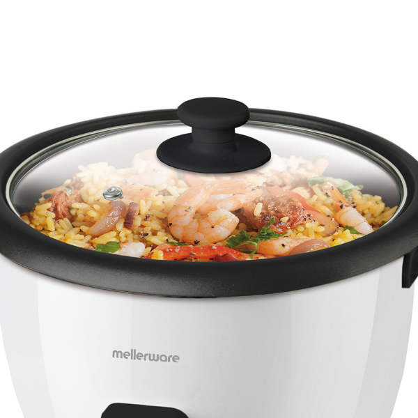 Mellerware Rice Cooker With Glass Lid White 1.8L 700W