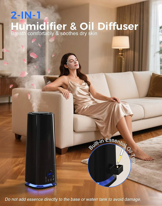 Ultrasonic Cool Mist 5.5L Air Humidifier & Diffuser 2-in-1,