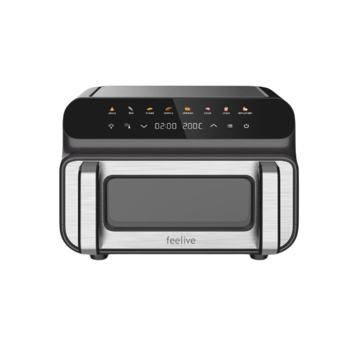 Feelive 10L Digital Air Fryer & Grill with Dual Heating and Viewing Window