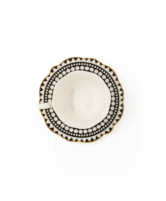 Jenna Clifford Black Rose Cup and Saucer- JC7236