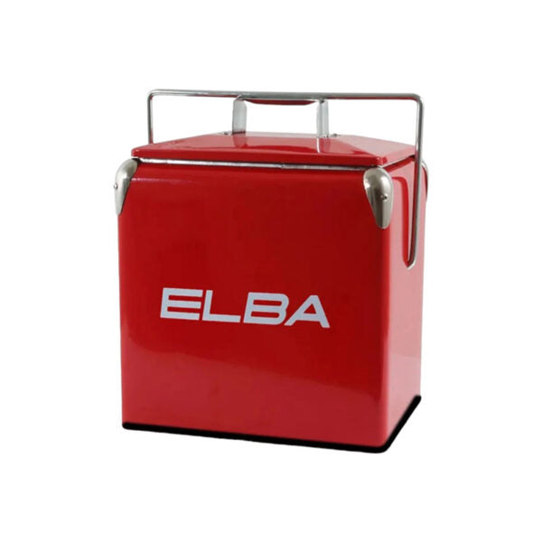 Elba Metal Cooler Box with Handle & Lid - 13L