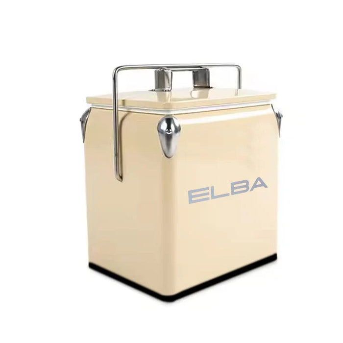 Elba Metal Cooler Box with Handle & Lid - 13L