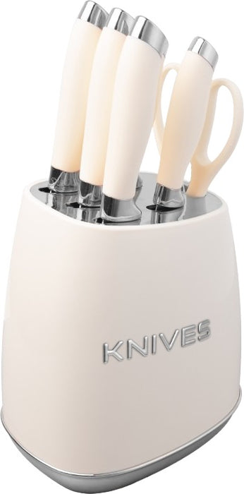 6 Piece Stainless Steel Kitchen Knife Set with 3D Icon Knife Stand