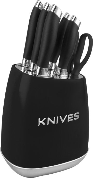 6 Piece Stainless Steel Kitchen Knife Set with 3D Icon Knife Stand