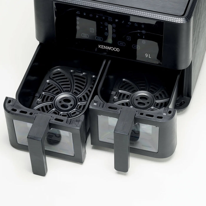 Kenwood - Dual Air Fryer 4.5L + 4.5L = 9L with Windows - HFG95.000BK