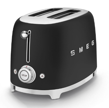 Smeg Matte Black toaster 2 slice -  TSF01BLMEU