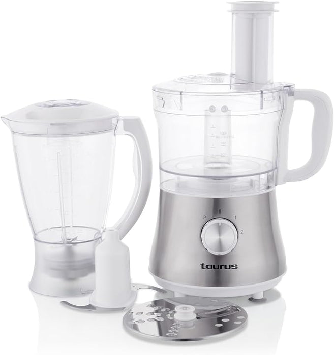Taurus Food Processor With Attachments Stainless Steel Brushed 1.5L 500W