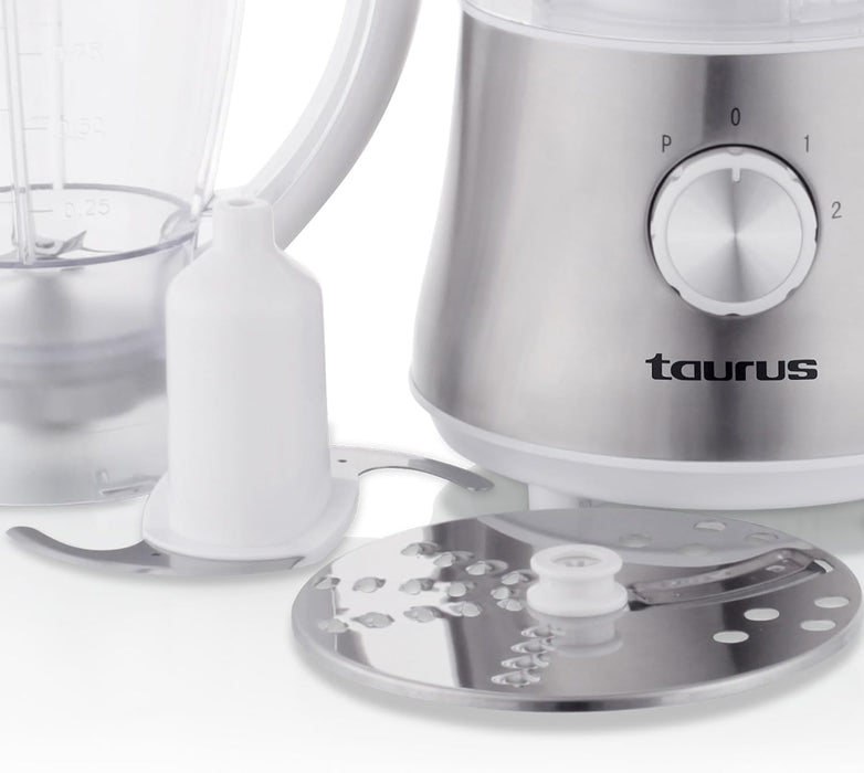 Taurus Food Processor With Attachments Stainless Steel Brushed 1.5L 500W