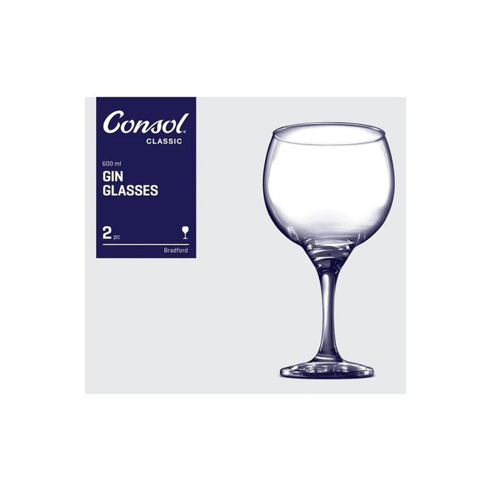 Consol Bradford Gin Glasses 2 Pack 600ml- 17162
